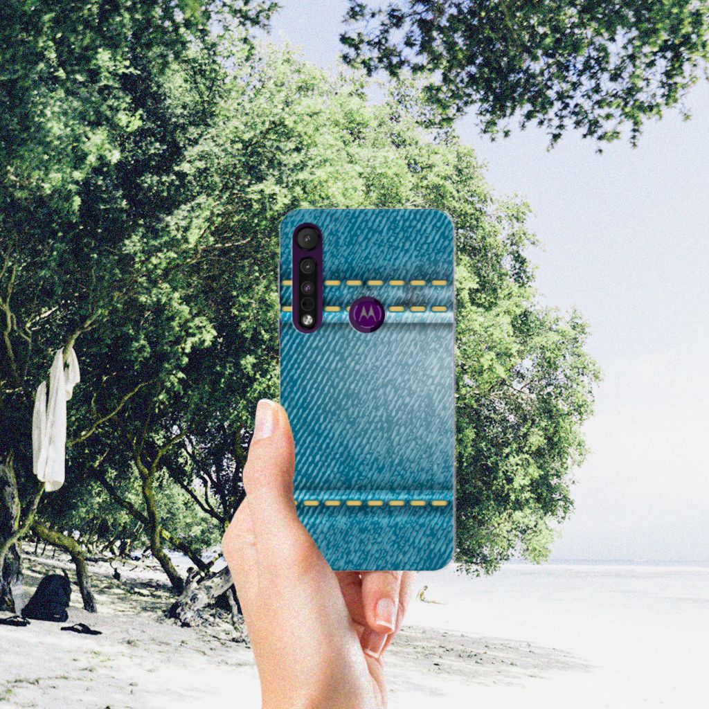 Motorola One Macro Silicone Back Cover Jeans B2C Telecom