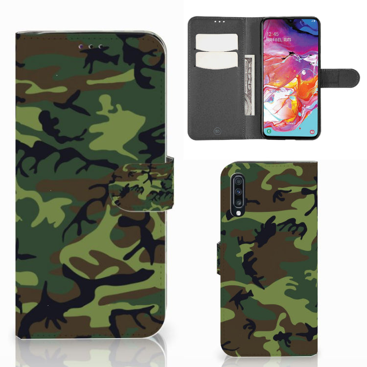 Samsung Galaxy A70 Telefoon Hoesje Army Dark
