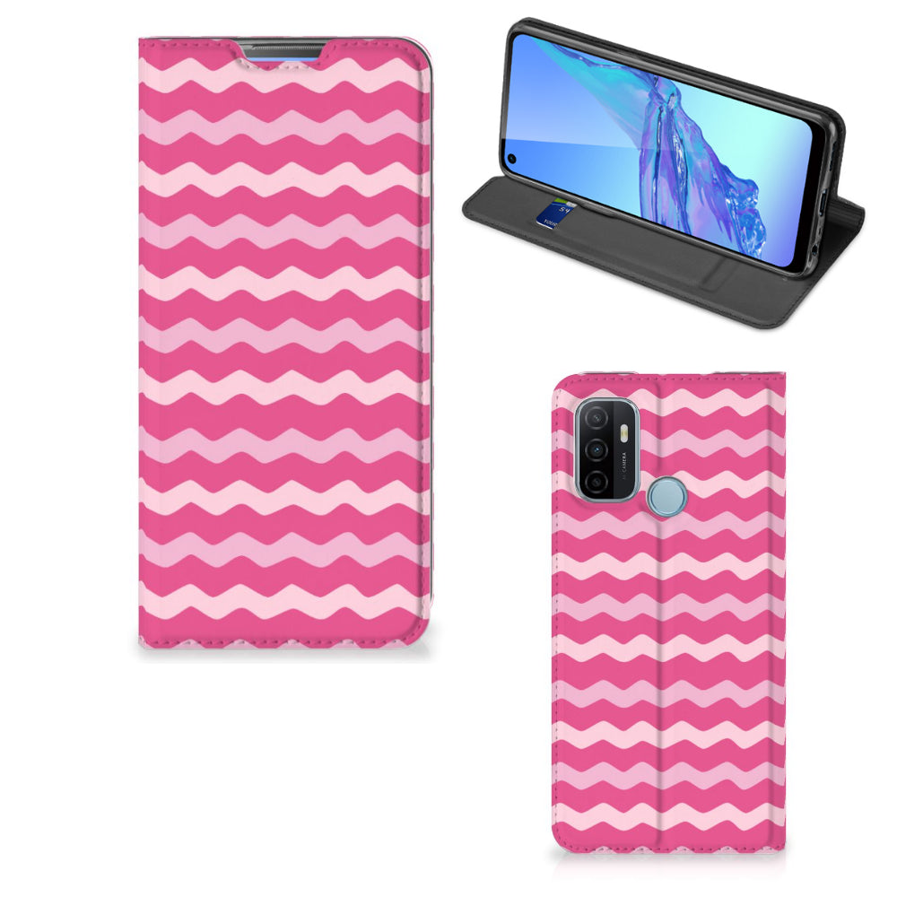 OPPO A53 | A53s Hoesje met Magneet Waves Pink