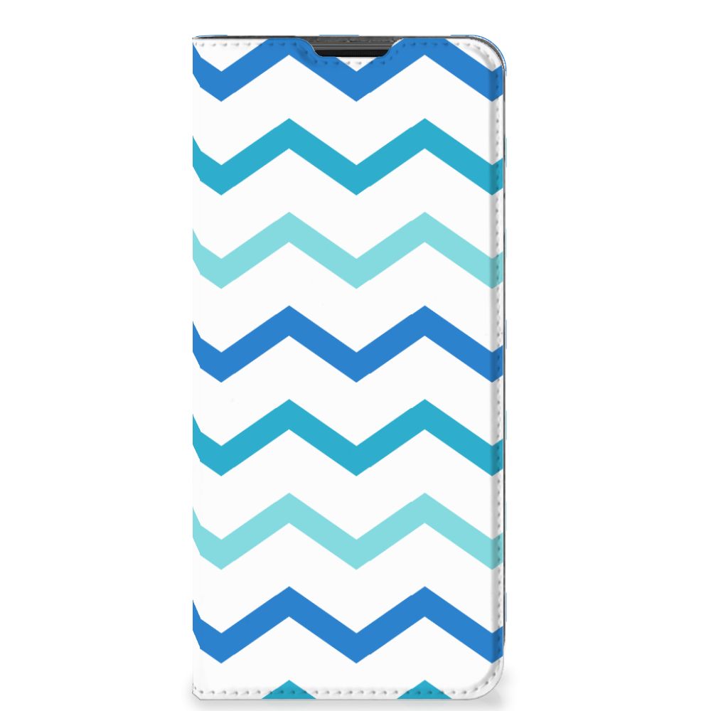 Motorola Moto G51 5G Hoesje met Magneet Zigzag Blauw - B2C Telecom