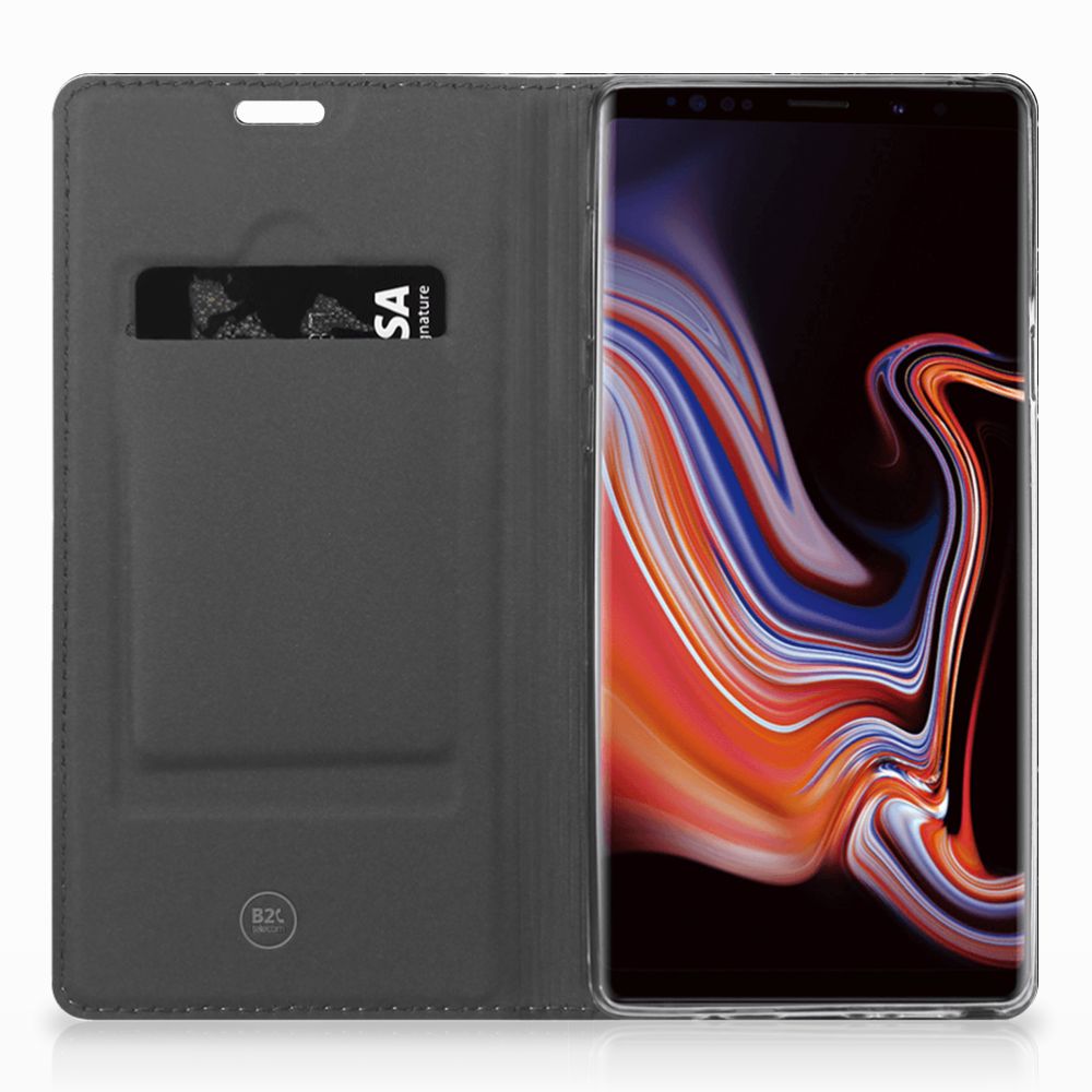 Samsung Galaxy Note 9 Standcase Marmer Zwart - Origineel Cadeau Vader