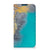 iPhone 14 Pro Max Standcase Marble Blue Gold met een prachtig marmerdesign in blauw en goud.