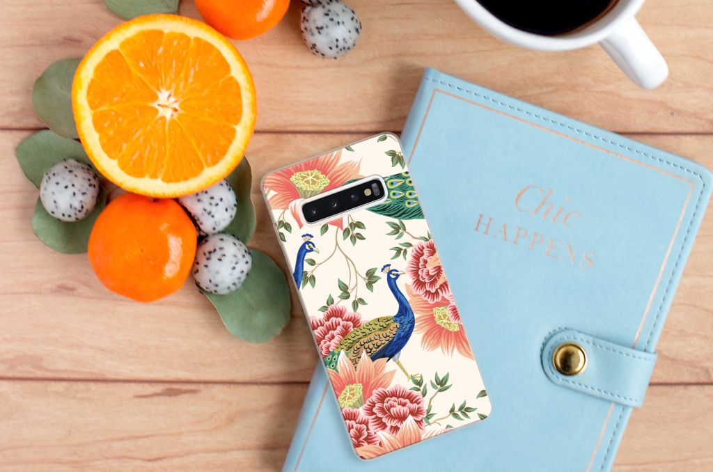 TPU Hoesje voor Samsung Galaxy S10 Plus Pink Peacock B2C Telecom