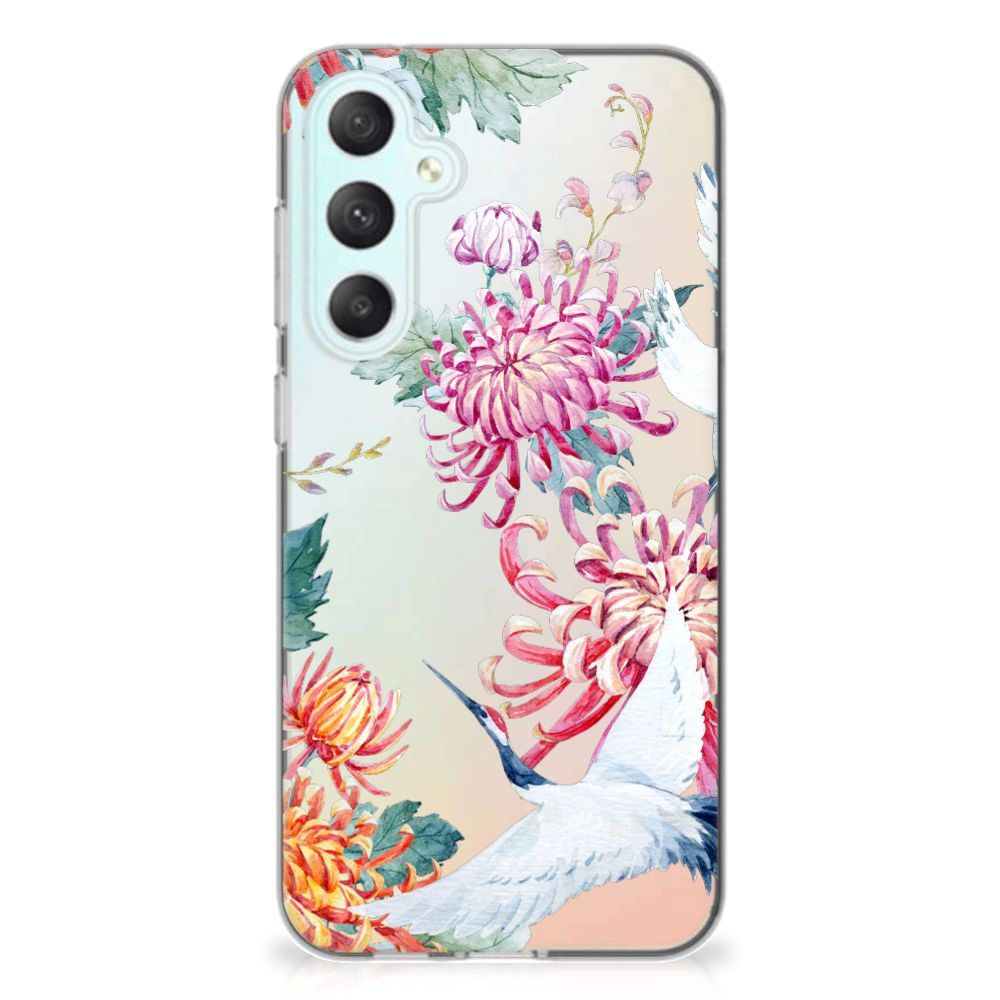 Samsung Galaxy S23 FE TPU Hoesje Bird Flowers