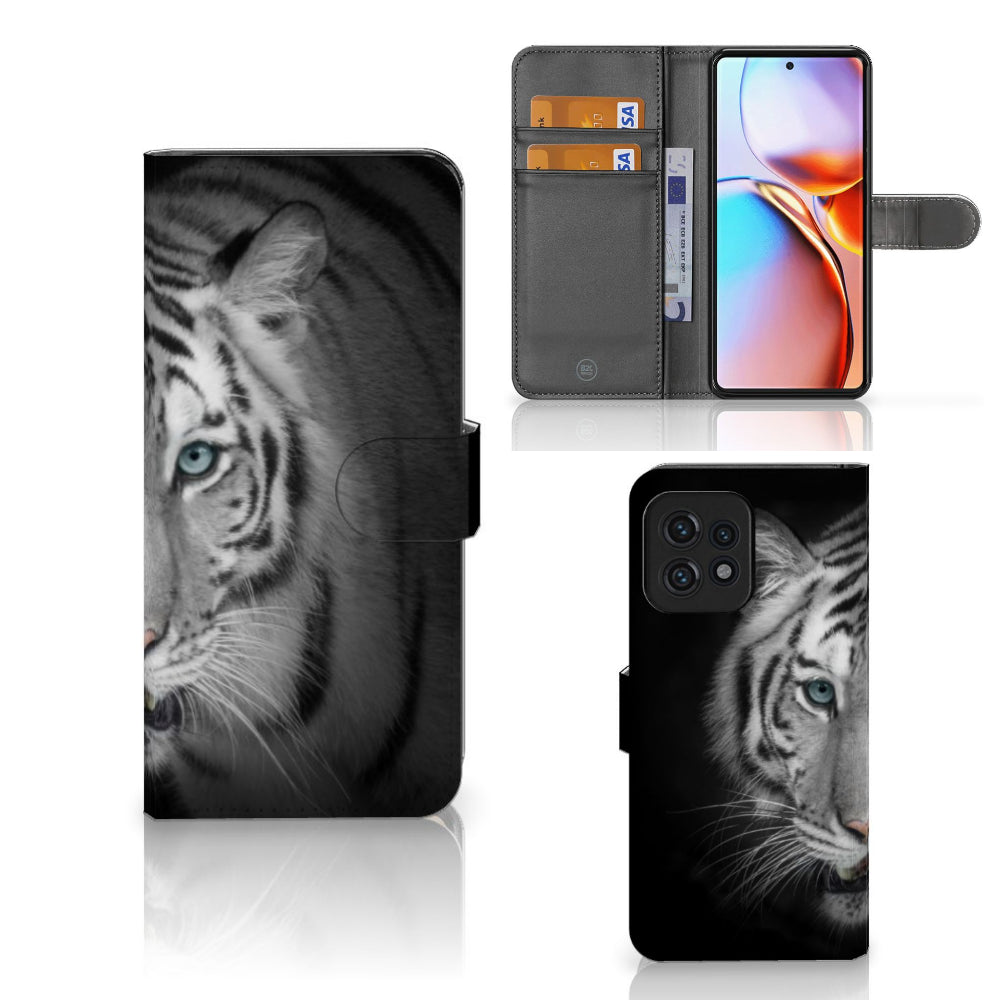 Motorola Edge 40 Pro Telefoonhoesje met Pasjes Tijger