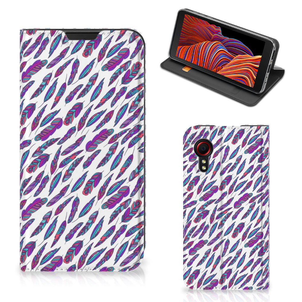 Samsung Galaxy Xcover 5 Hoesje met Magneet Feathers Color - B2C Telecom