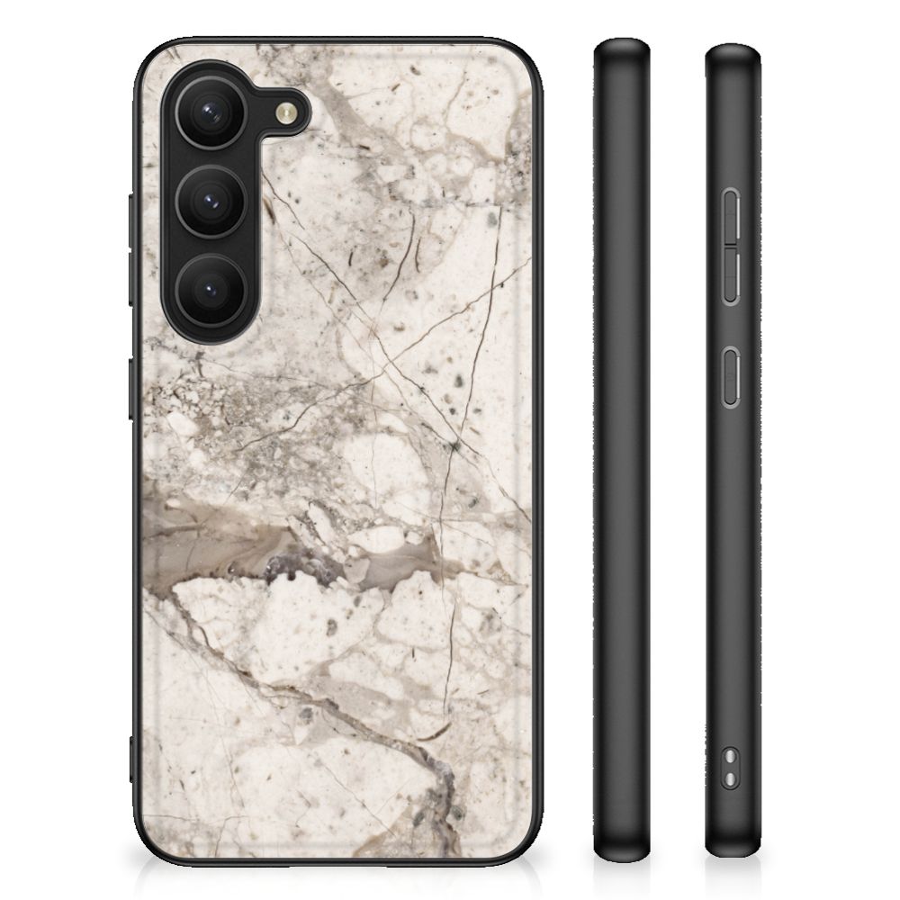 Samsung Galaxy S23 Marmeren Print Telefoonhoesje Marmer Beige