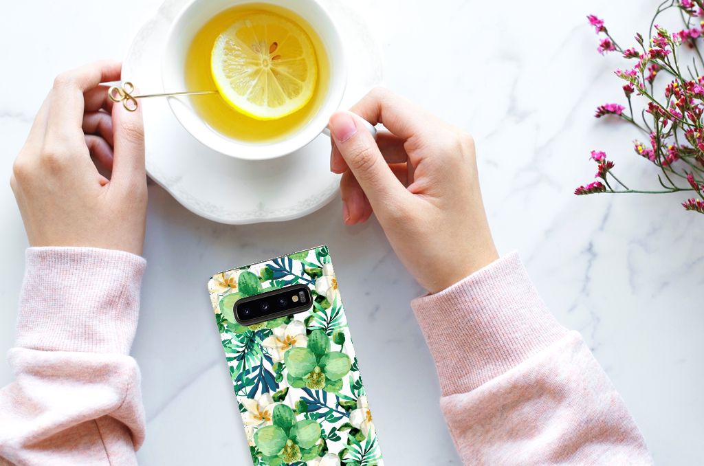 Samsung Galaxy S10 Smart Cover Orchidee Groen