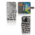 iPhone 14 Pro Telefoonhoesje met Pasjes Slangenprint, zwart-witte slangenprint en magnetische sluiting.