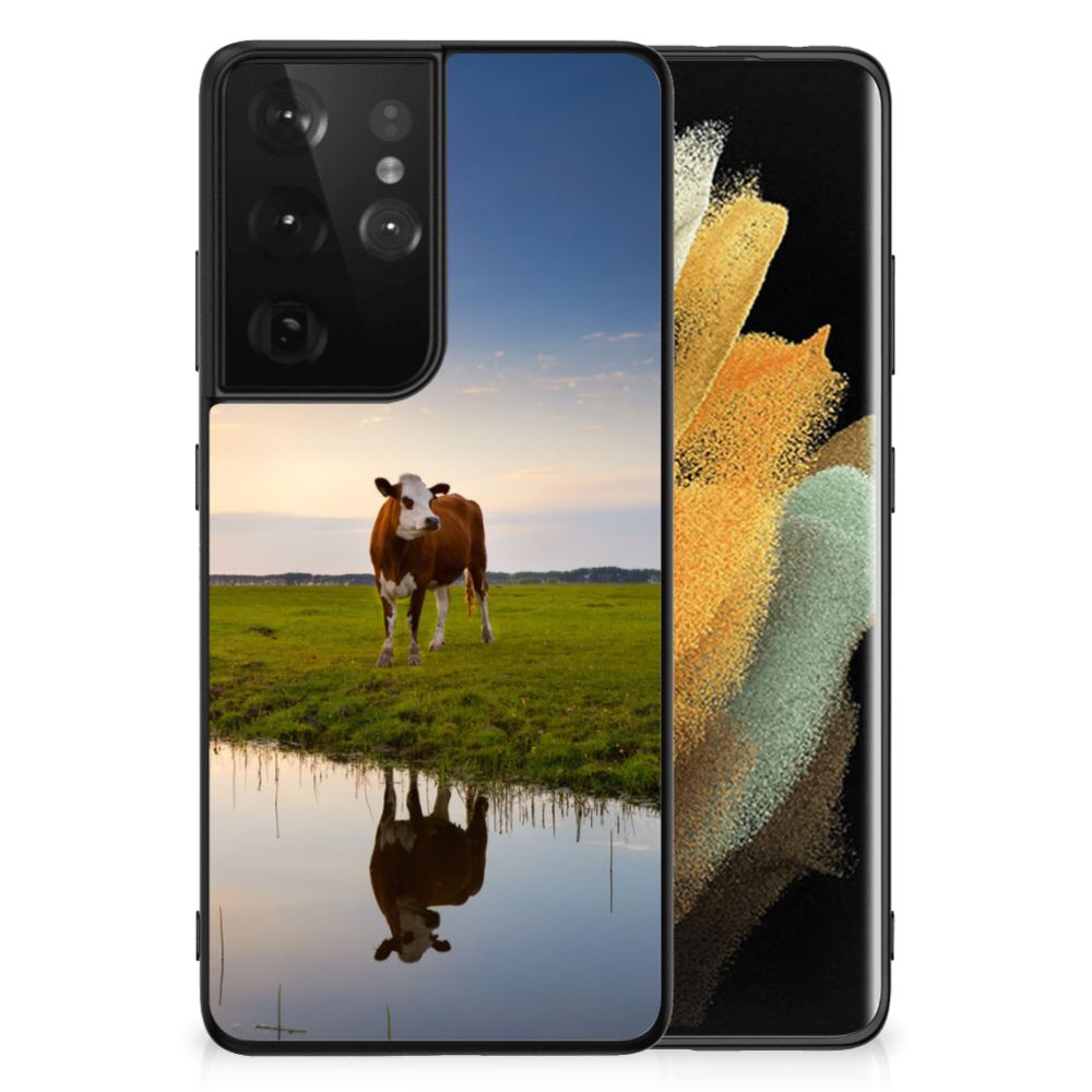 Samsung Galaxy S21 Ultra Dierenprint Telefoonhoesje Koe B2C Telecom