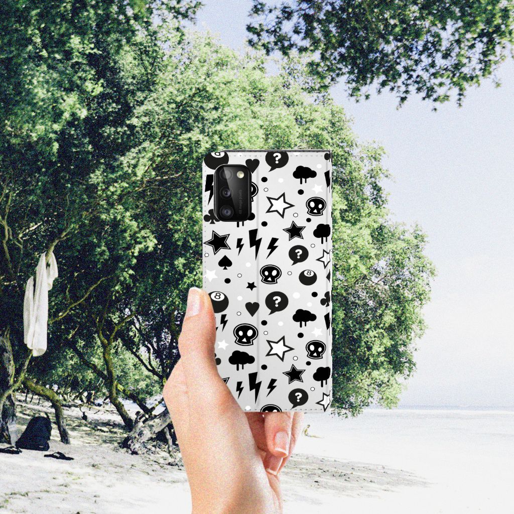 Mobiel BookCase Samsung Galaxy A41 Silver Punk - B2C Telecom