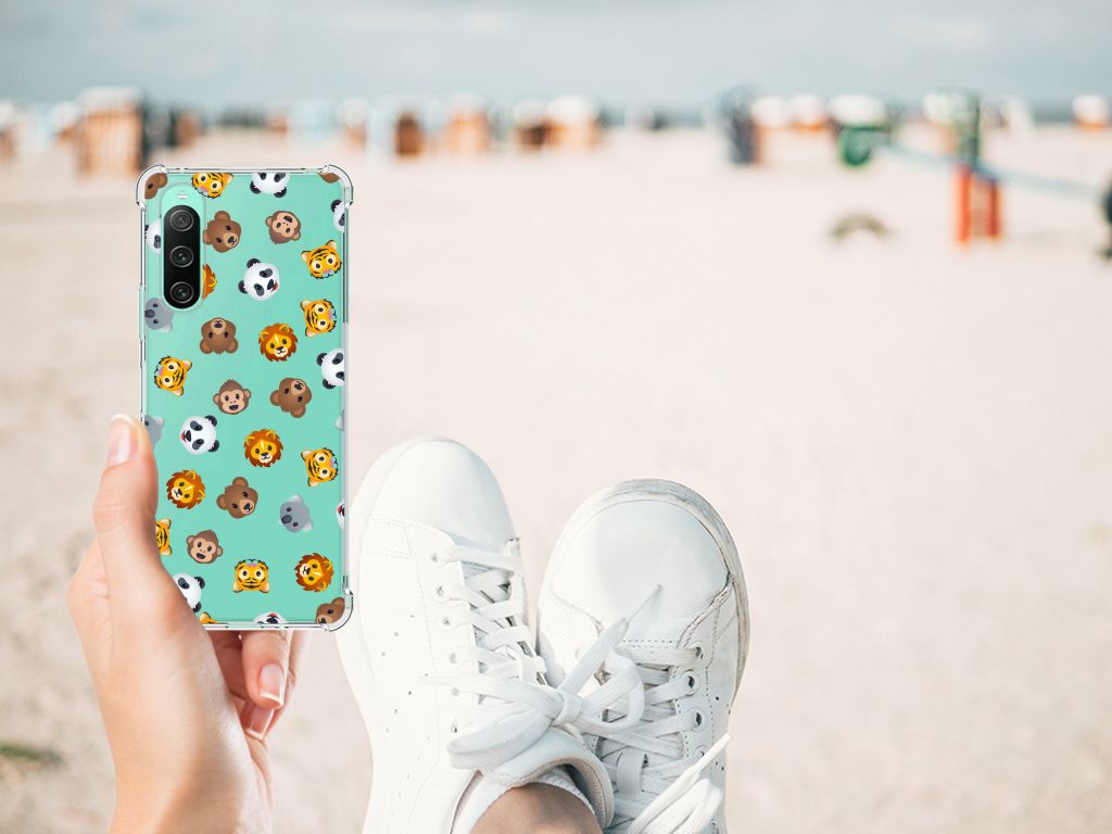 Doorzichtige Silicone Hoesje voor Sony Xperia 10 V Dieren Emojis B2C Telecom