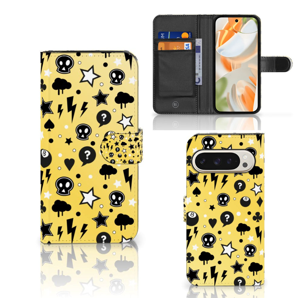 Telefoonhoesje met Naam Google Pixel 9 | 9 Pro Punk Geel