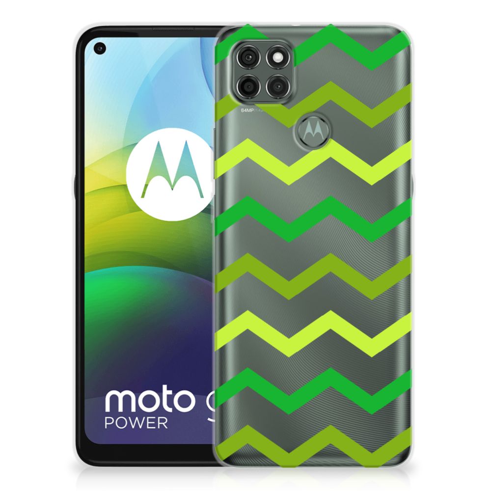 Motorola Moto G9 Power TPU bumper Zigzag Groen B2C Telecom