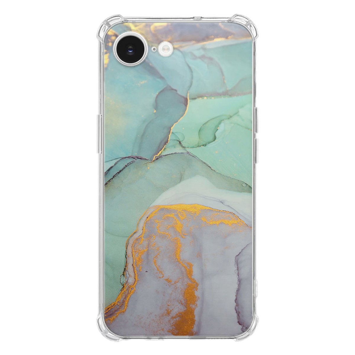 Apple iPhone 16e Hoesje - Watercolor Mix TPU Antishock met aquarelpatroon en transparante randen.
