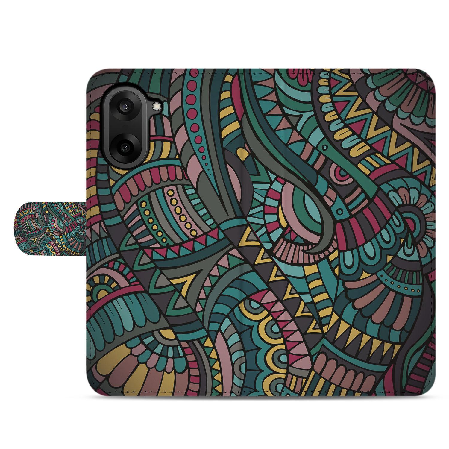 OnePlus Nord CE 5 Book Case & Portemonnee Hoesje met Aztec Design 3 Pasjes kleurrijk patroon