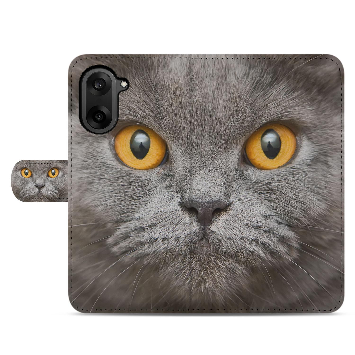 Britse Korthaar Magnetisch Hoesje Voor OnePlus Nord CE 5 Book Case Portemonnee Hoesje kat voorkant