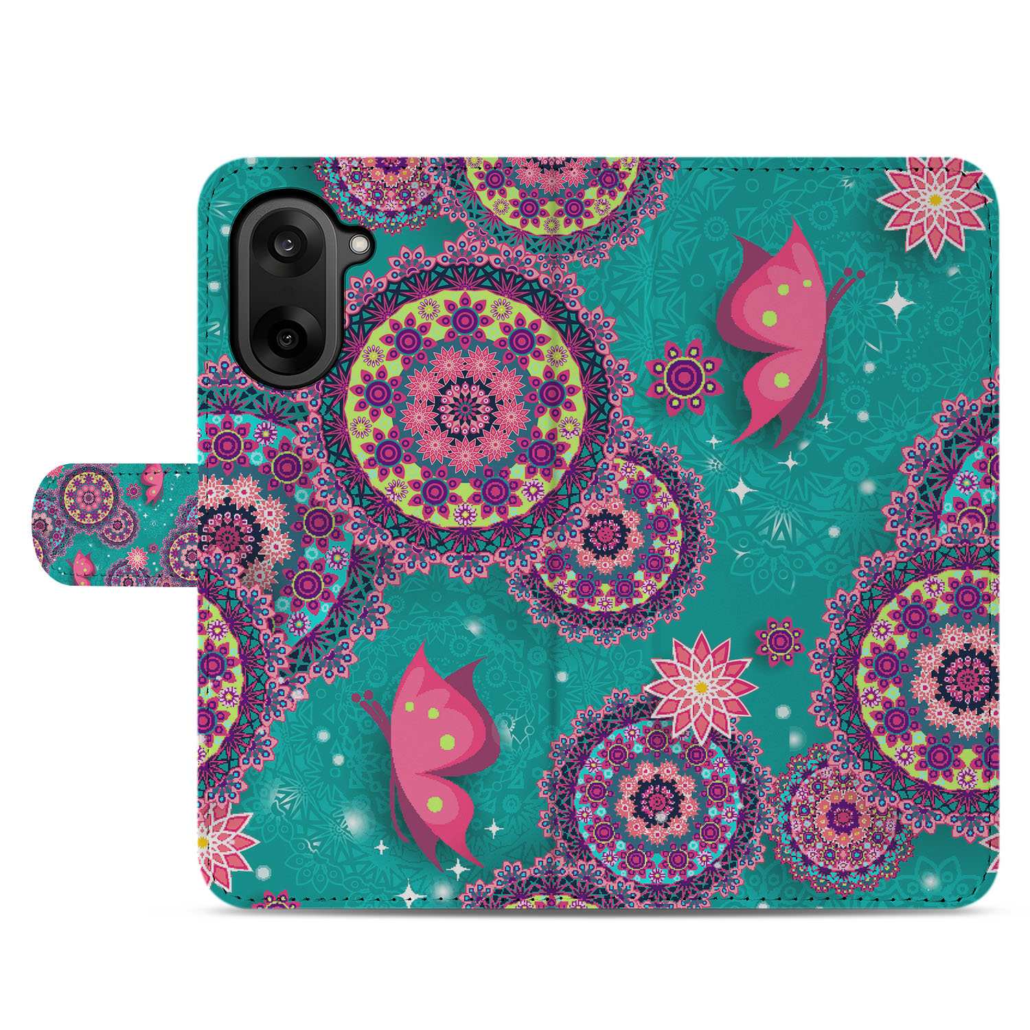 OnePlus Nord CE 5 Cirkels en Vlinders Book Case Hoesje design Cirkels en Vlinders voorkant