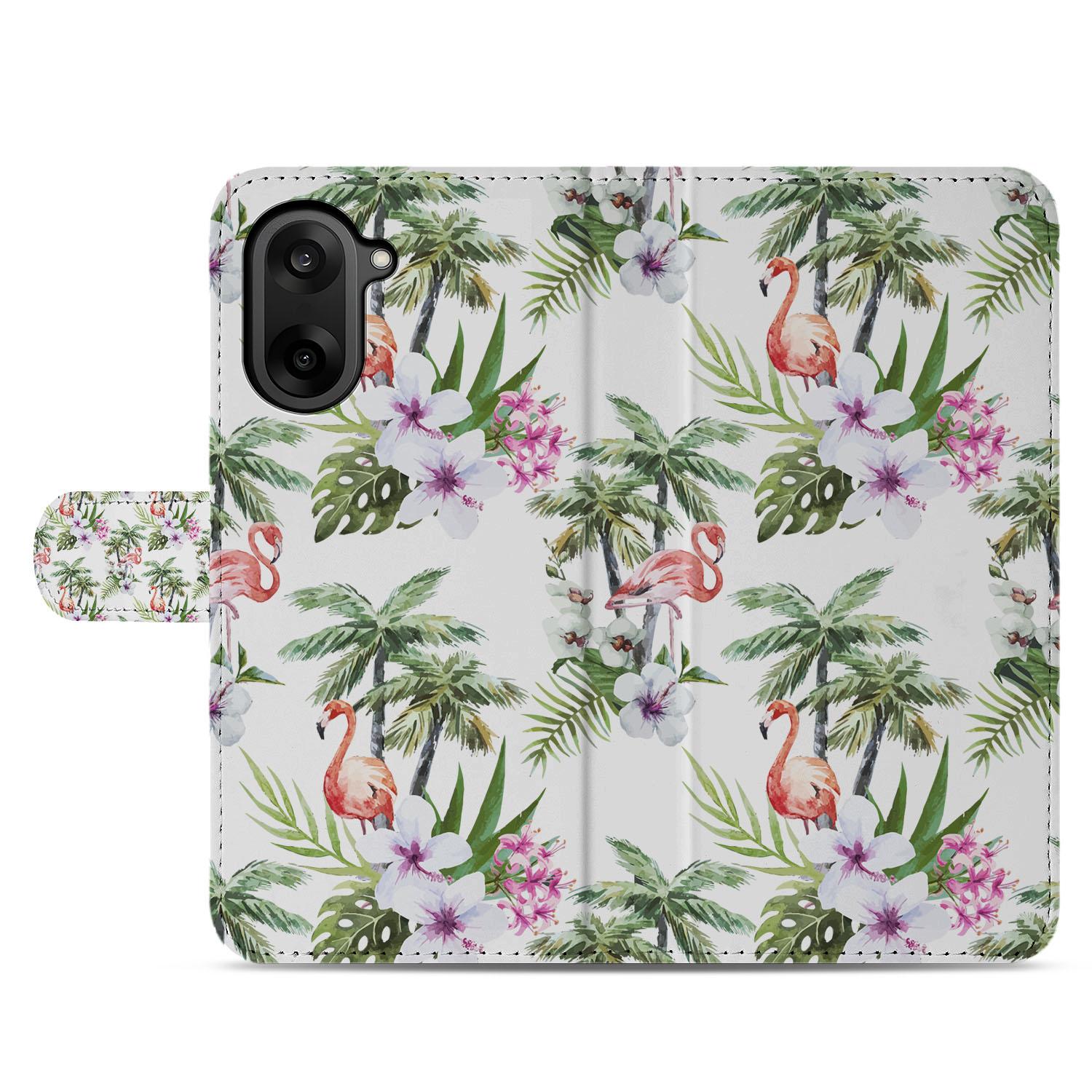 OnePlus Nord CE 5 Flamingo Palms Design Hoesje achterzijde