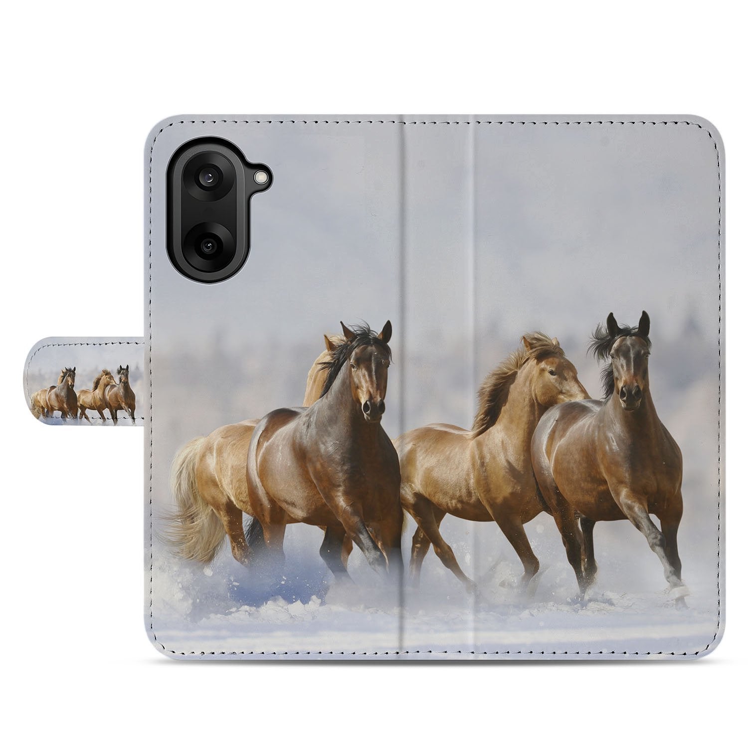 OnePlus Nord CE 5 Portemonnee Hoesje paarden motief voorkant