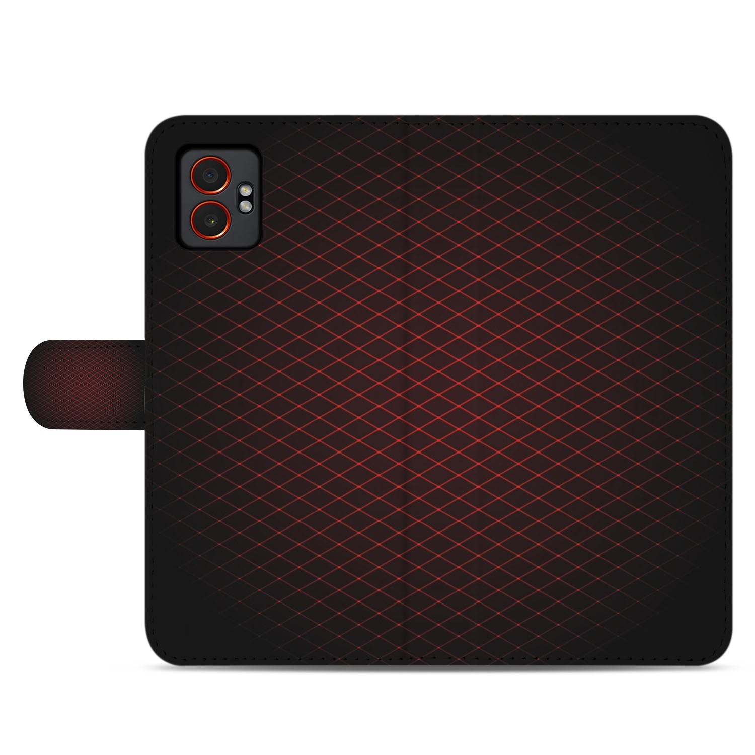 Samsung Galaxy Xcover 7 Pro Portemonnee Hoesje Geruit Rood design geruit aanzicht