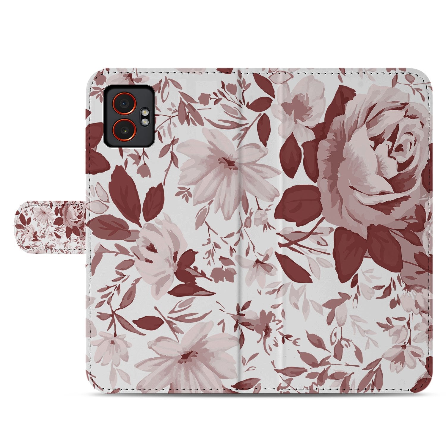 Samsung Galaxy Xcover 7 Pro Book Case & Portemonnee Hoesje Watercolor Flowers Design bloemen roze wit