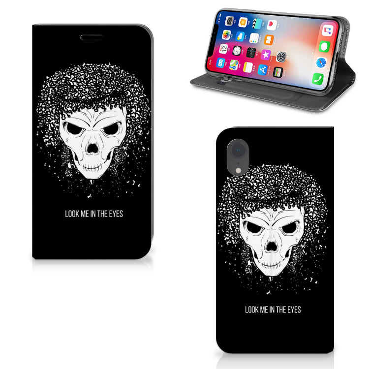 Mobiel BookCase Apple iPhone Xr Skull Hair