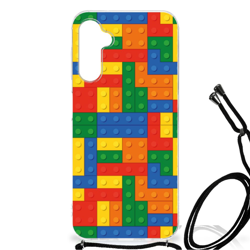 Samsung Galaxy A14 5G Doorzichtige Silicone Hoesje Blokken met kleurrijk blokken design