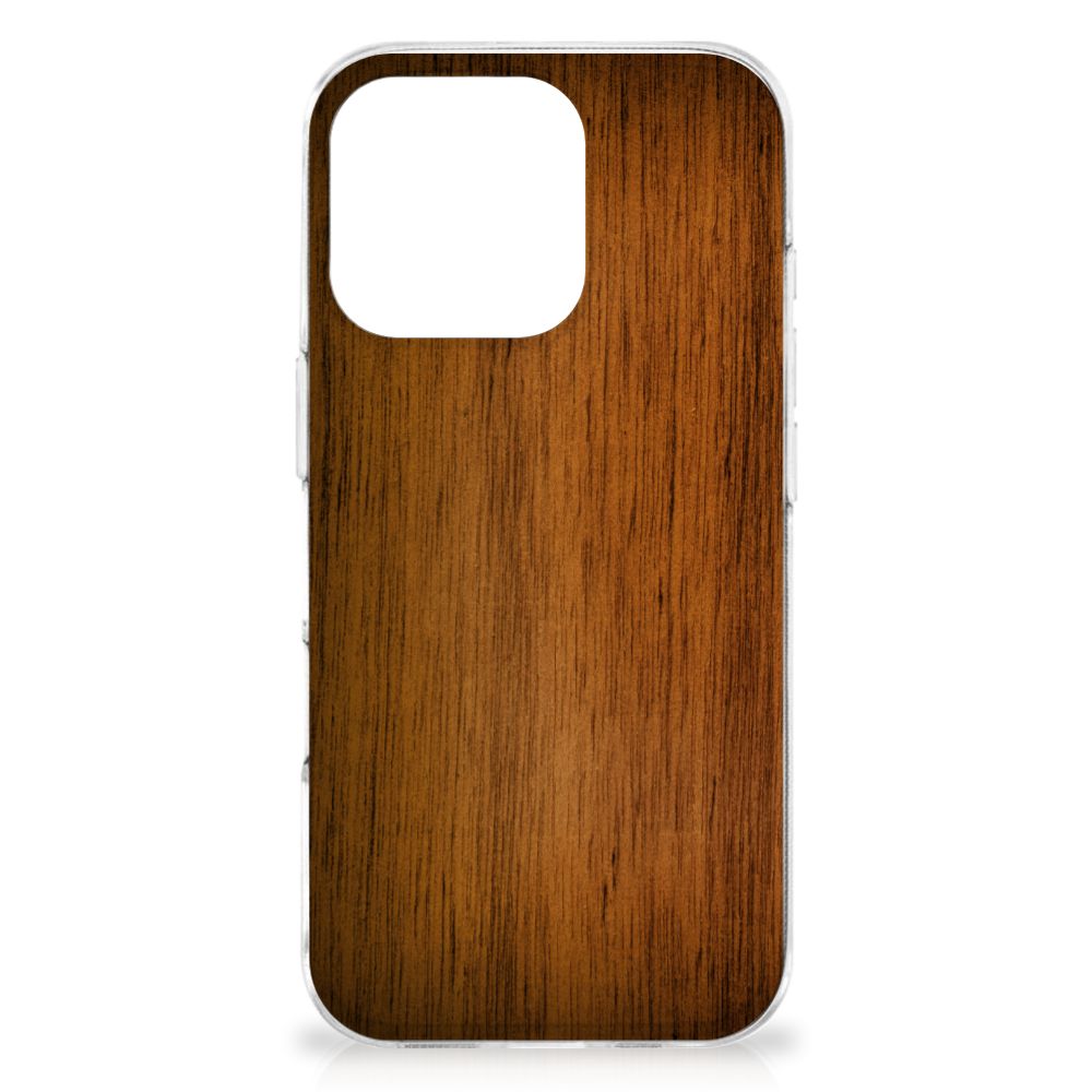 iPhone 16 Pro Bumper Hoesje Donker Hout