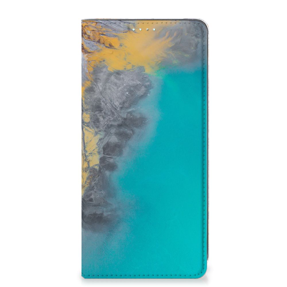 Samsung Galaxy A71 Standcase Marble Blue Gold - B2C Telecom