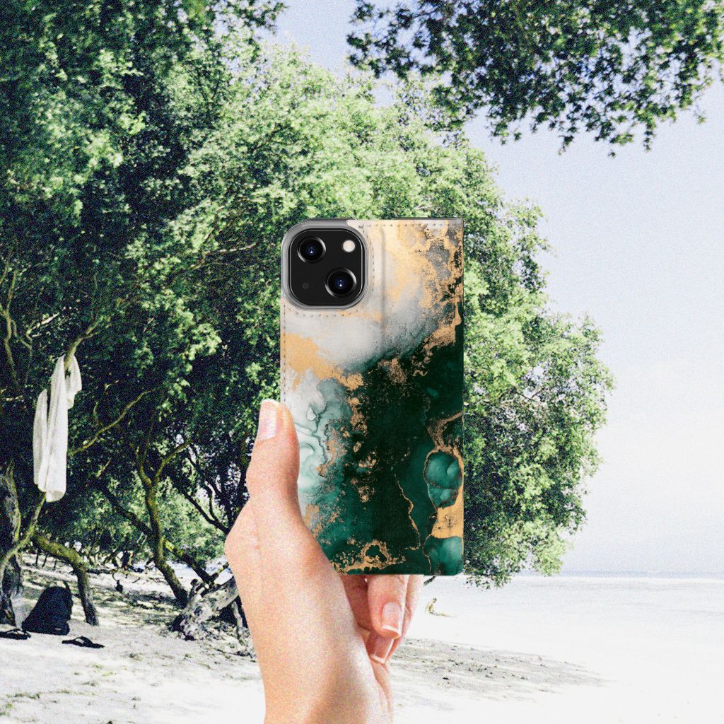 Standcase voor iPhone 14 Marmer Groen