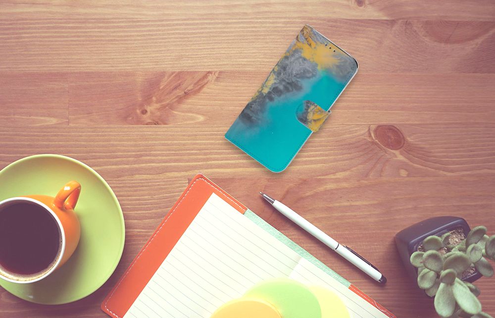 Samsung Galaxy A20e Bookcase Marble Blue Gold