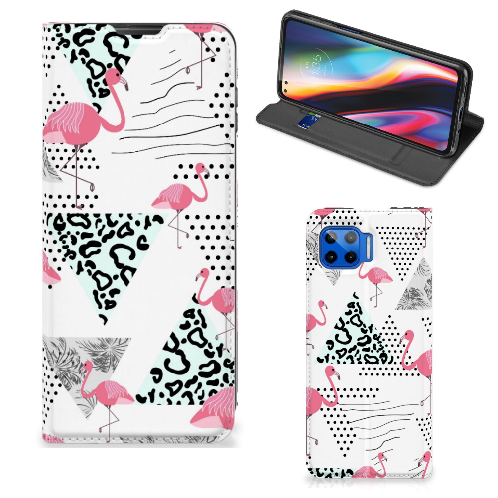 Motorola Moto G 5G Plus Hoesje maken Flamingo Triangle - B2C Telecom