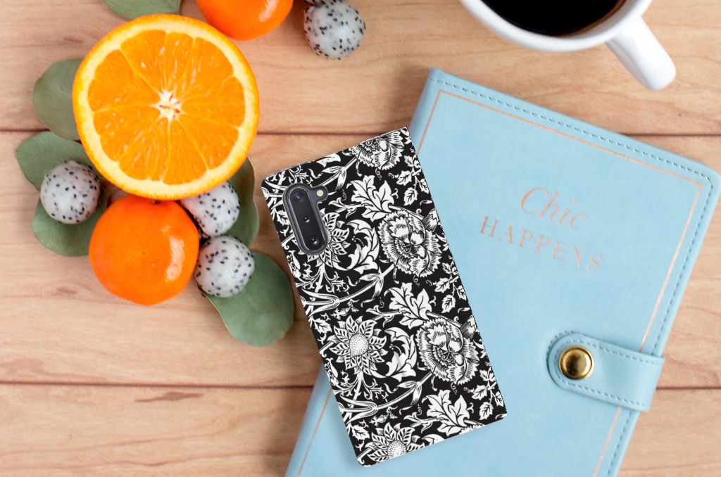 Samsung Galaxy Note 10 Smart Cover Black Flowers