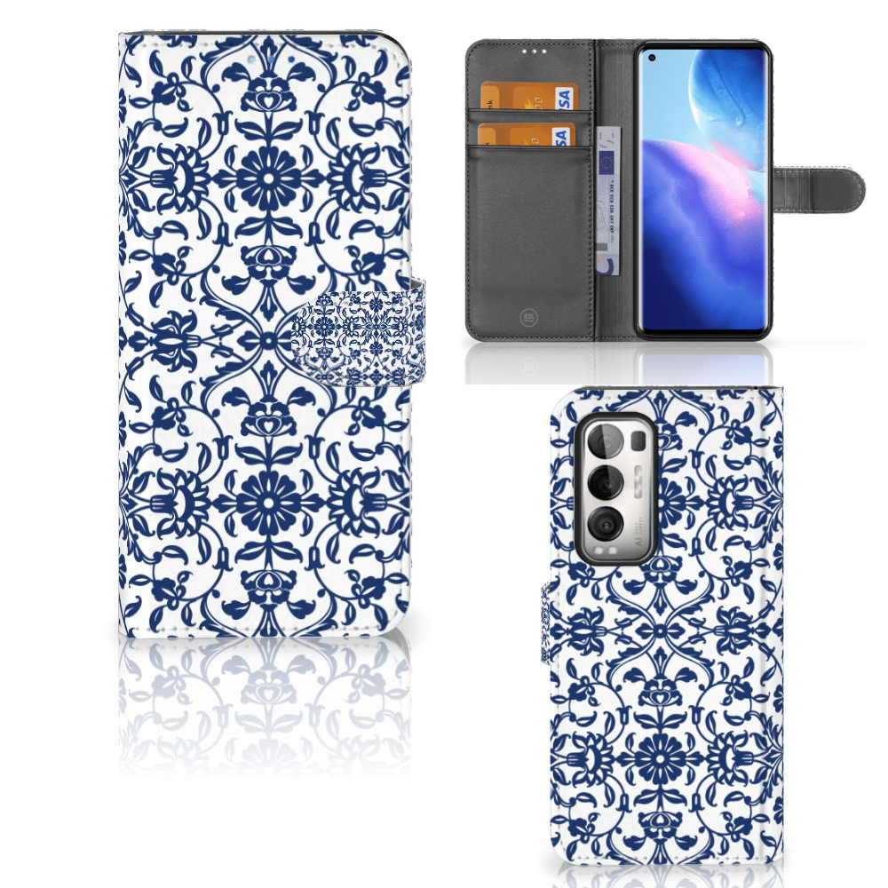 OPPO Find X3 Neo 5G Hoesje Flower Blue
