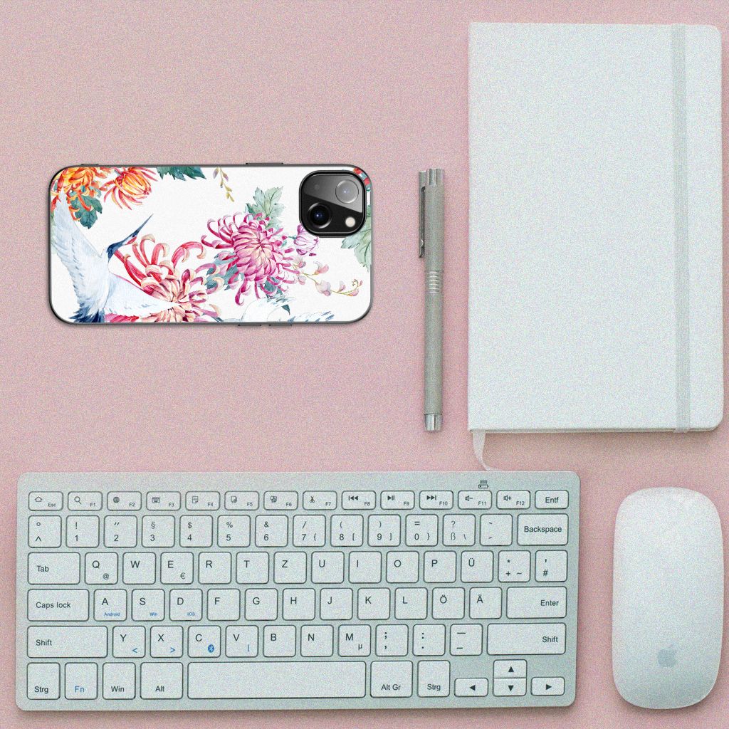 iPhone 14 Plus Dierenprint Telefoonhoesje Bird Flowers B2C Telecom