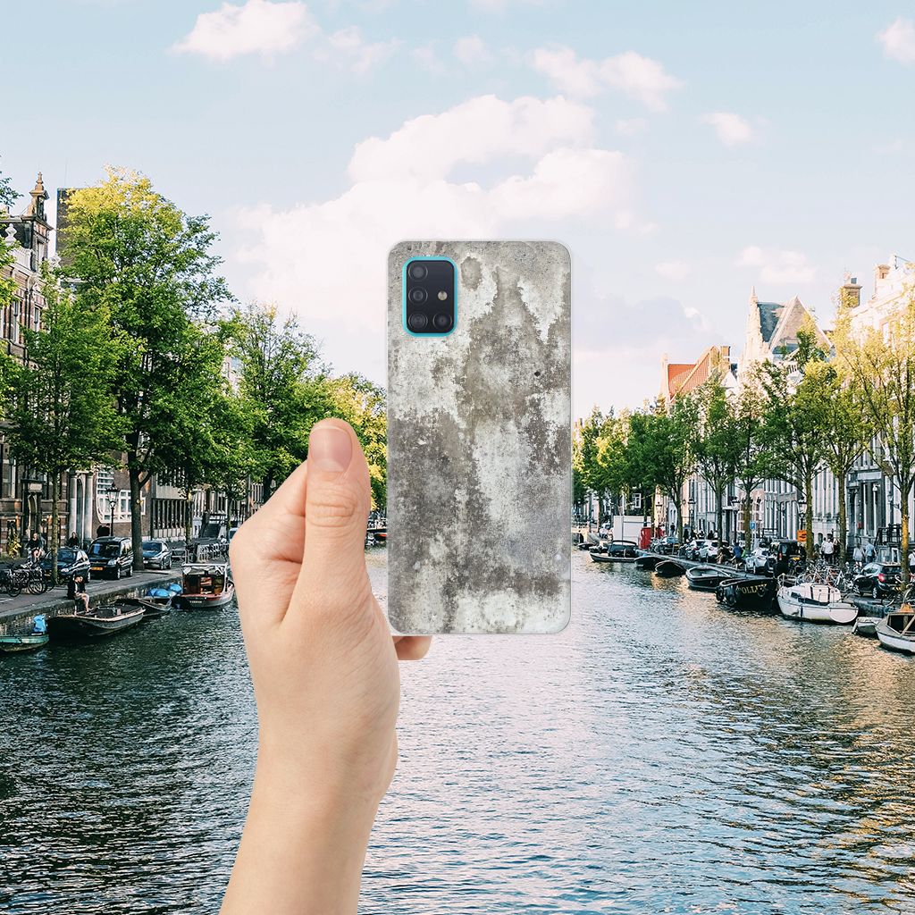 Samsung Galaxy A51 TPU Siliconen Hoesje Beton Print B2C Telecom