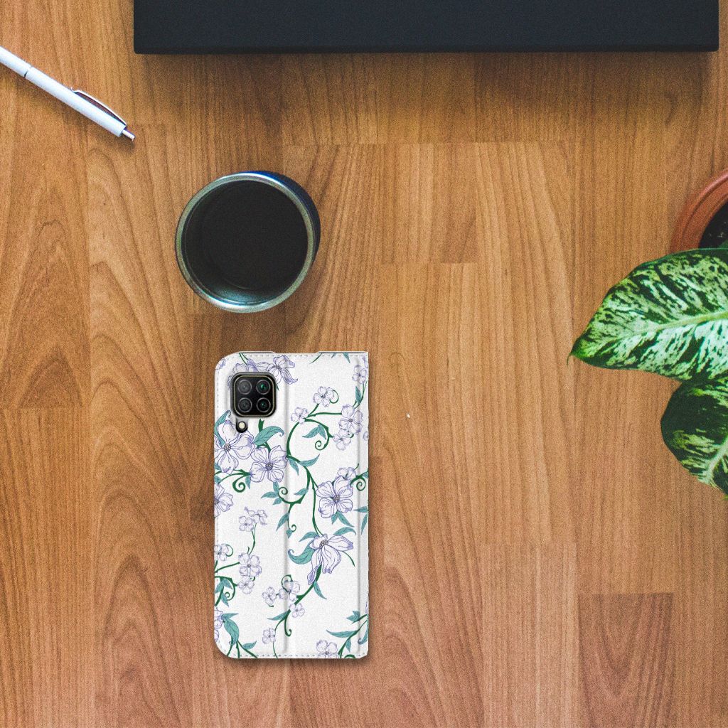 Huawei P40 Lite Uniek Smart Cover Blossom White - B2C Telecom