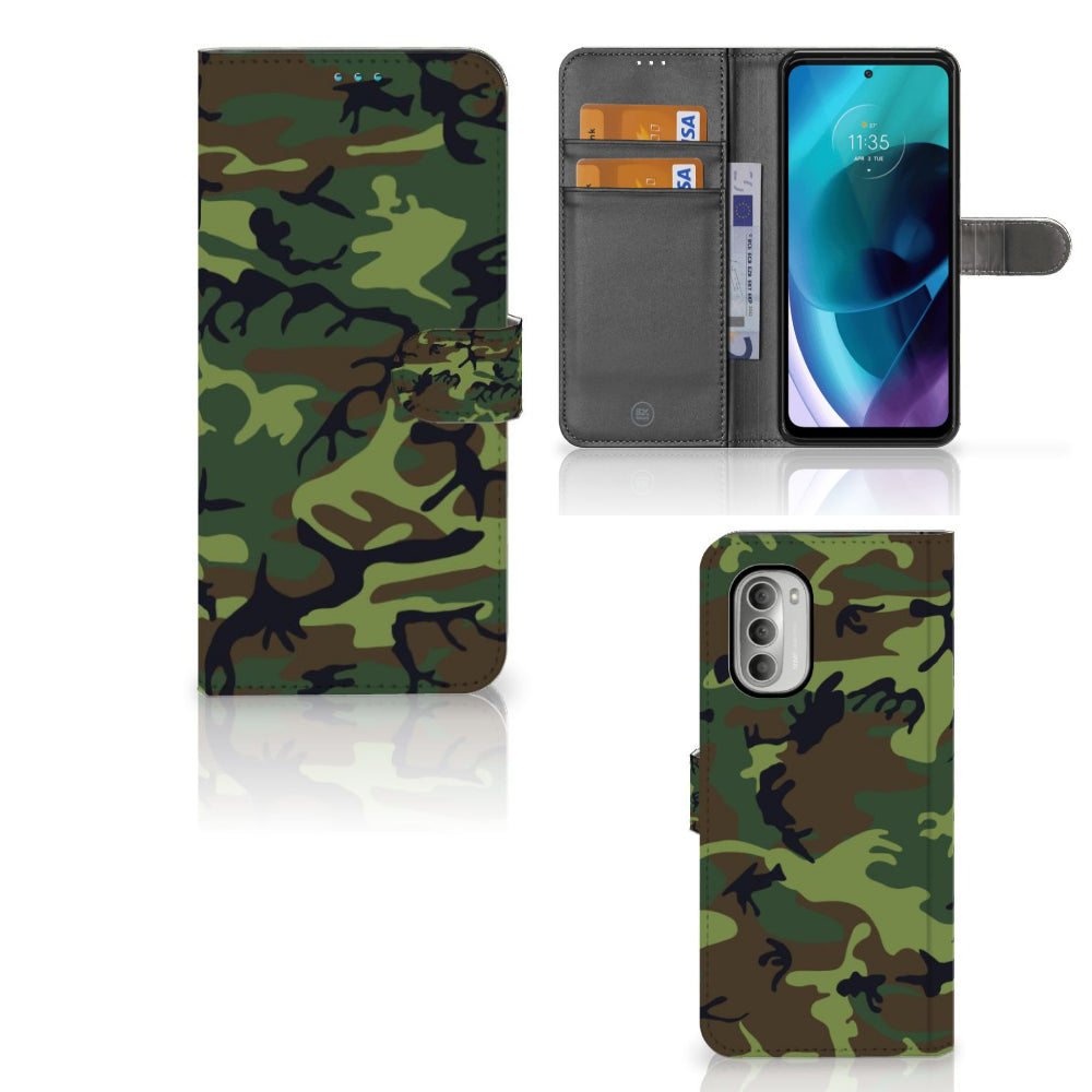 Motorola Moto G51 5G Telefoon Hoesje Army Dark