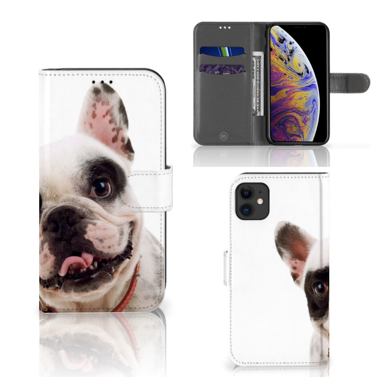 Apple iPhone 11 Telefoonhoesje met Pasjes Franse Bulldog