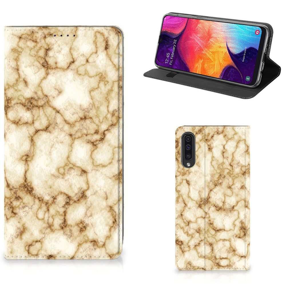 Samsung Galaxy A50 Standcase Marmer Goud