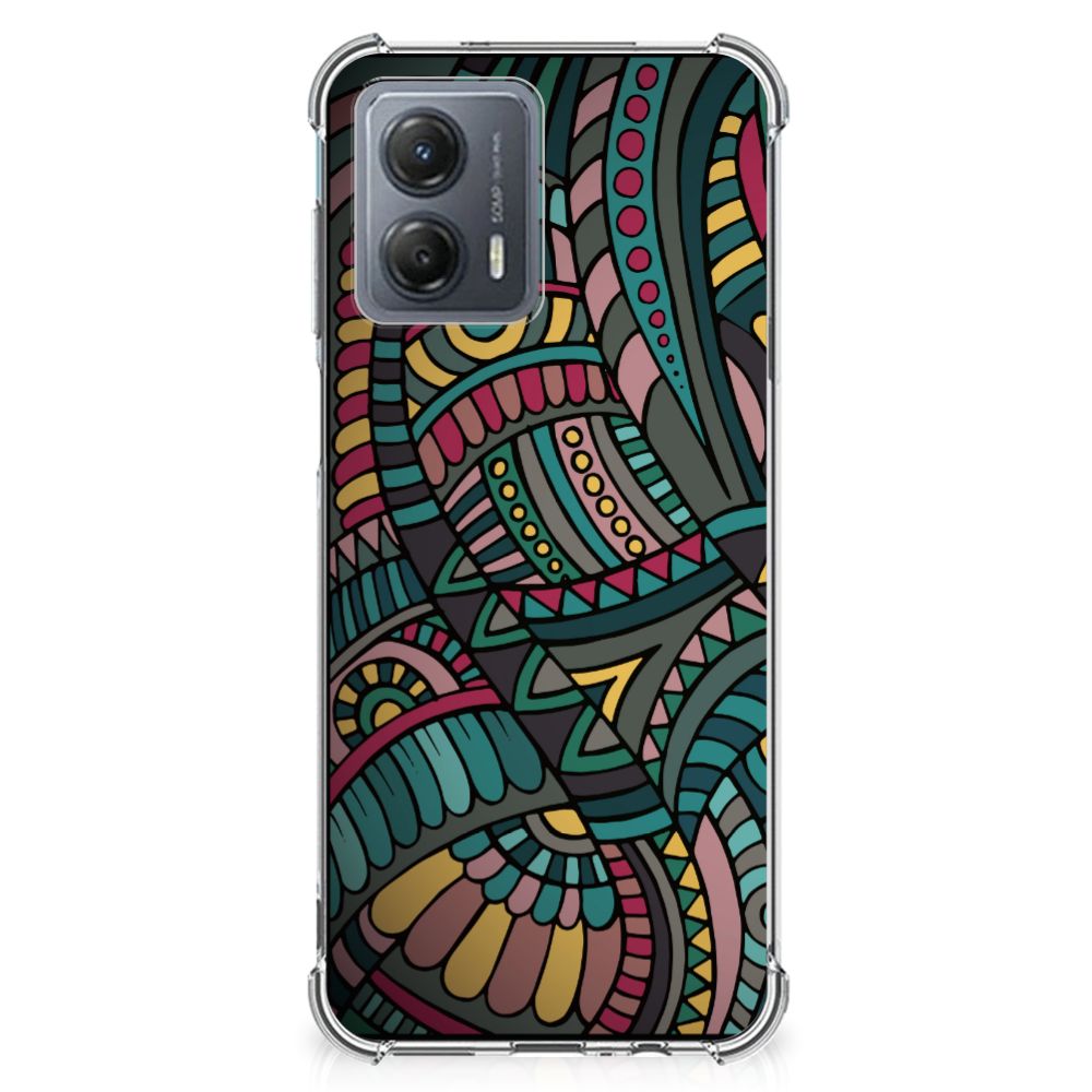 Motorola Moto G53 Doorzichtige Silicone Hoesje Aztec B2C Telecom