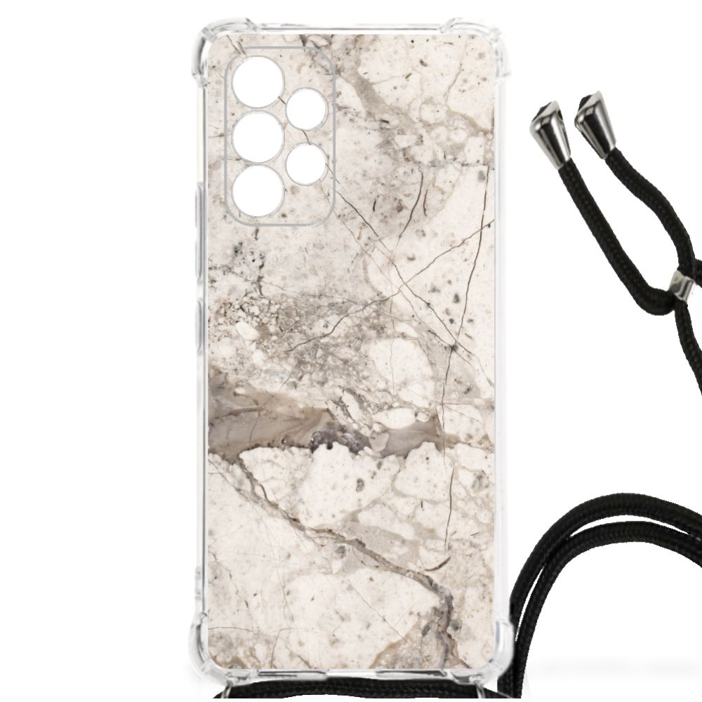 Samsung Galaxy A53 Anti-Shock Hoesje Marmer Beige