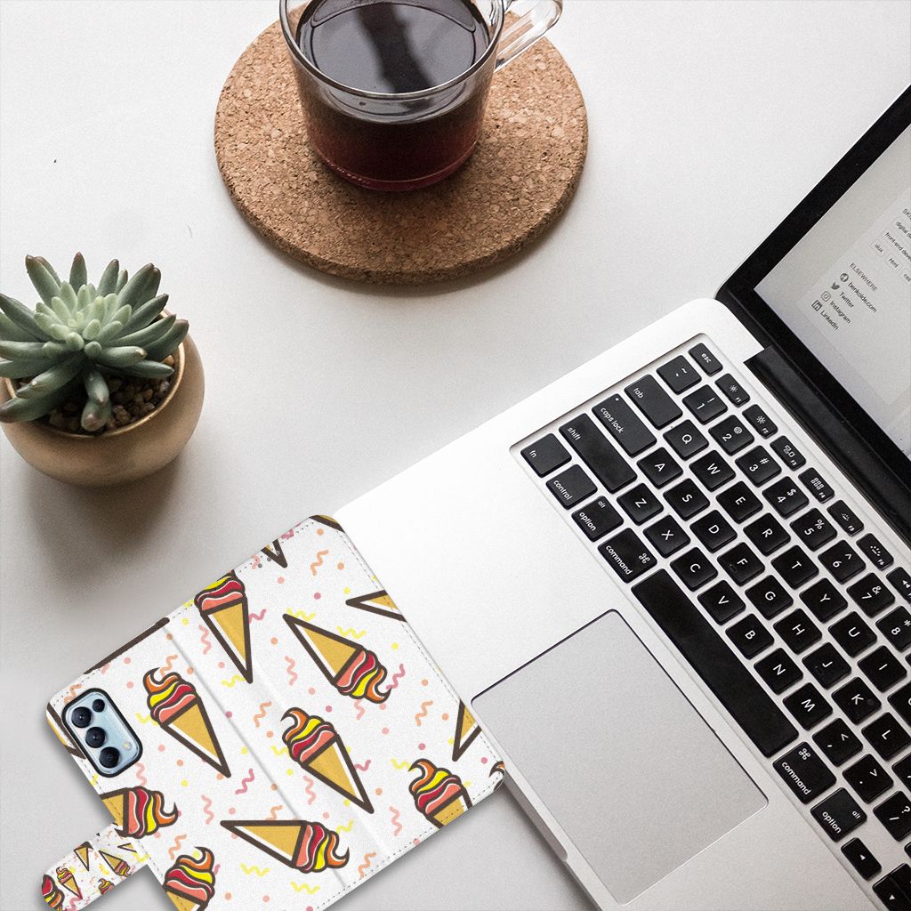 OPPO Find X3 Lite Book Cover Icecream
