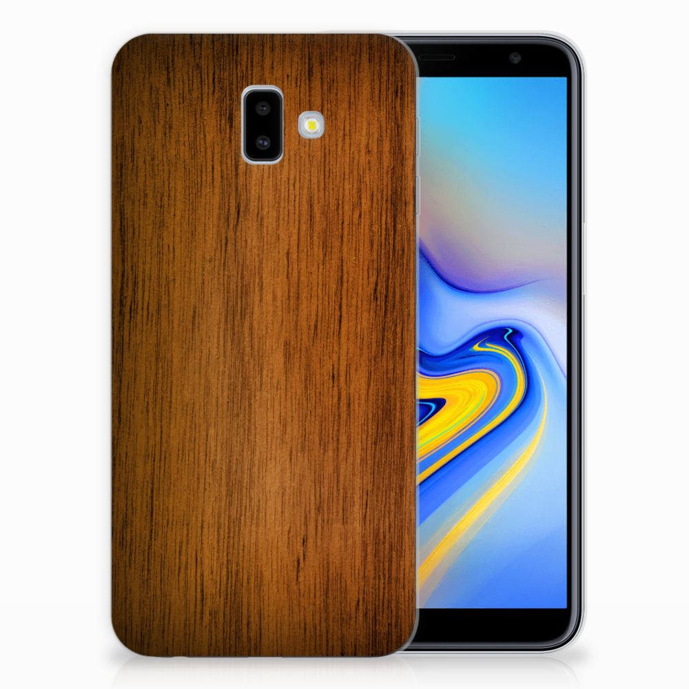 Samsung Galaxy J6 Plus (2018) Bumper Hoesje Donker Hout