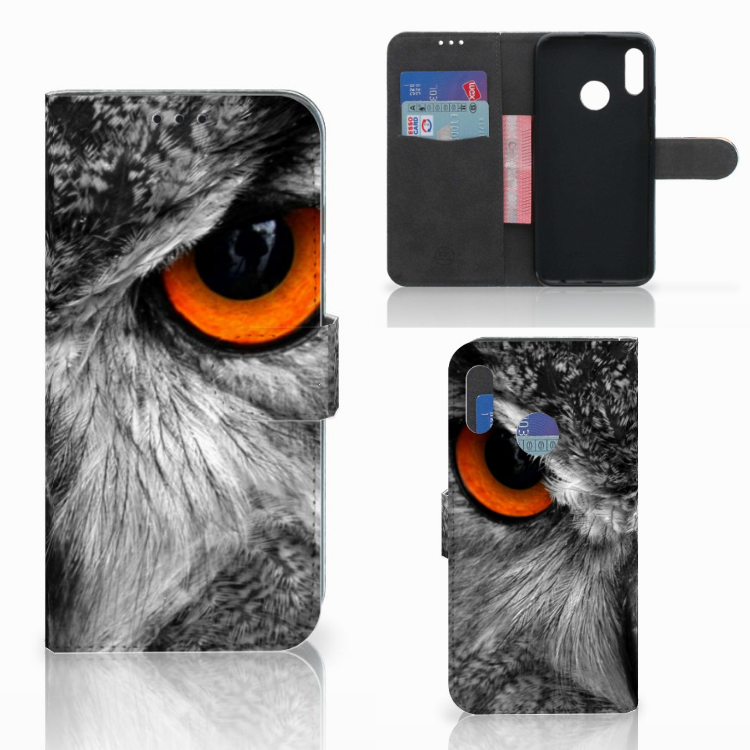 Honor 10 Lite Telefoonhoesje met Pasjes Uil