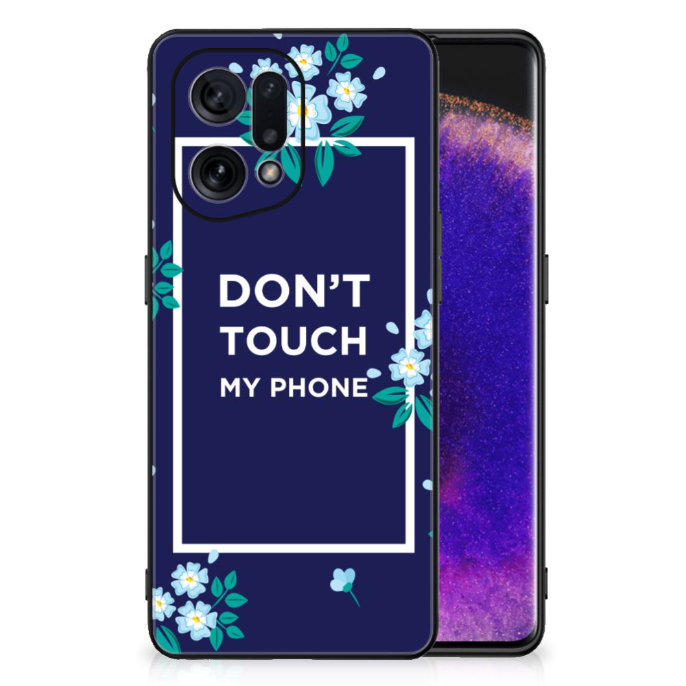 OPPO Find X5 Telefoon Hoesje Flowers Blue DTMP