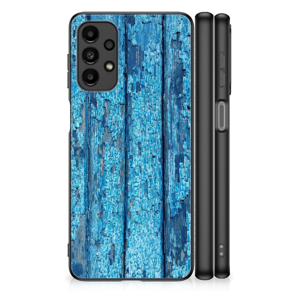 Samsung Galaxy A13 4G Houten Print Telefoonhoesje Wood Blue B2C Telecom