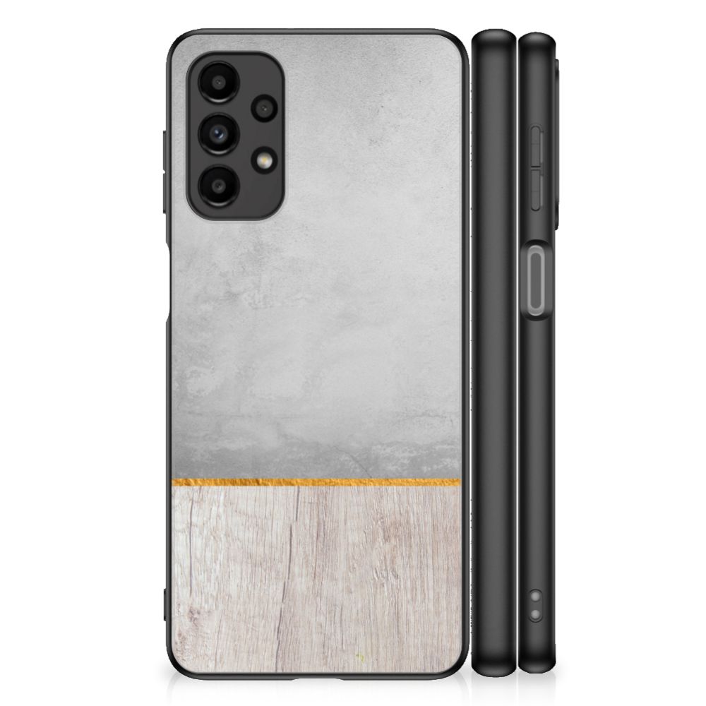 Samsung Galaxy A13 4G Houten Print Telefoonhoesje Wood Concrete