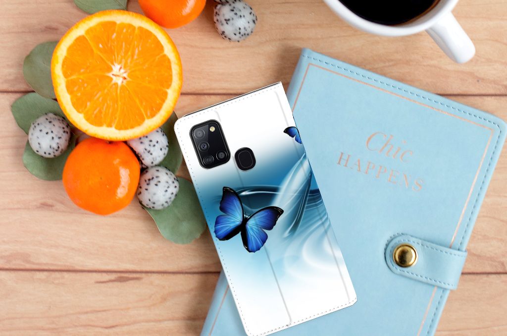 Samsung Galaxy A21s Hoesje maken Vlinders - B2C Telecom
